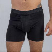2 Unidades Boxer Largo Liso Negro Happy Boolls