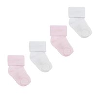 4 Pares Calcetines Bamboo Con Vuelta Rosado