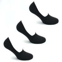 3 Pares Calcetines Algodón Invisible Negro