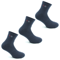 3 Pares Calcetin Algodón Deportivo Largo 2/4 Azul