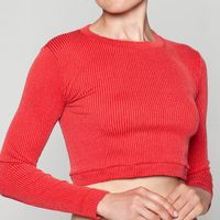 Crop Top Melange Canalé Rojo Lasst