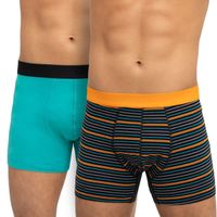 Bóxer Elástico A La Vista  Full Tejido Cotton Spandex Negro/