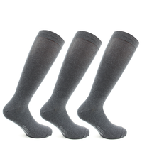 3 Pares Calcetin Bamboo Liso Largo 3/4 Marengo