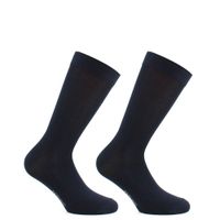 2 Pares Calcetin Hilo Liso Largo Americano Azul