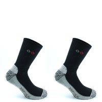 2 Pares Calcetin Cobre + Algodón Deportivo Largo 3/4 Negro