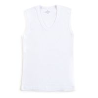 Camiseta Algodón Sin Manga Blanco