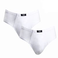 2 Unidades Slip Juvenil Liso 100% Algodón Blanco