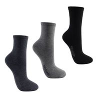 3 Pares Calcetín Bamboo Liso Largo 3/4 Gris