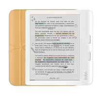 Lector e reader Kobo Libra Colour Blanco con Funda SleepCover Amarillo