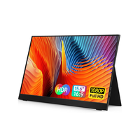 Monitor Portátil Vilva 15,6"" FHD 1080P IPS con USB-C, HDMI, cubierta y altavoces Negro