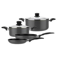 Batería de cocina de aluminio 6 Piezas Gris Gourmet