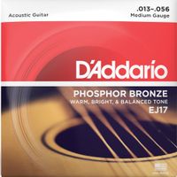 Set de cuerdas Guitarra Fósforo Bronze EJ17 Med Daddario