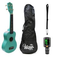 Pack Ukelele Soprano Hana verde+Funda+Afinador+Strap Allegro