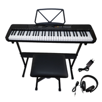 Teclado Musical Piano 61 Notas +Stand+Silla+Aud BLK Ton 650