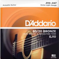 Set de cuerdas Guitarra 80/20 Bronze EJ10 X-Lite Daddario