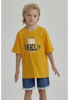 Polera Niño Print Posicional Naranjo