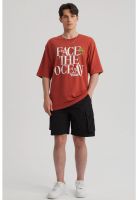 Polera Hombre Print Oversize Ocre