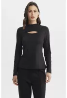 Polera Mujer Slim Cuello Apoyado Negro
