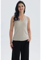 Polera Mujer Pabilo Lisa Con Textura Dorado