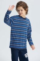 Polera Niño Rayas Azul Oscuro