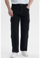 Jeans Hombre Doble Cargo Negro