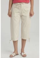 Pantalón Mujer Con Cortes Y Apertura Beige Claro