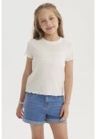 Polera Niña Con Textura Crudo