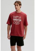 Polera Hombre Print Central Rojo