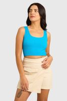 Polera Mujer Seamless Azul