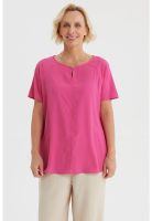 Blusa Mujer Escote Con Botón Magenta