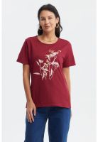 Polera Mujer Print Posicional Rojo