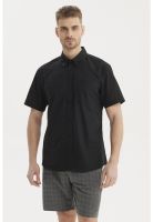 Camisa Hombre Cuello Camisero Negro