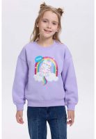 Polerón Niña Print Básico Lila