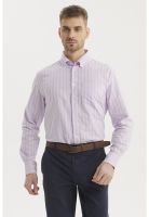 Camisa Hombre Rayas Premium Lila