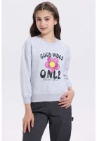 Polerón Niña Print Básico Gris Melange - ll