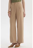 Pantalón Mujer Sastrero Calce Recto Beige Oscuro