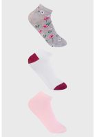 Calceta Deportiva Mujer Tripack Palo Rosa - ll