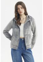 Polar Mujer Abierto Plush Gris Oscuro