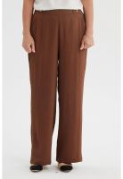 Pantalón Mujer Crep Botones Café