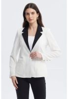 Blazer Mujer Contraste Crudo