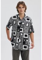 Camisa Hombre Full Print Negro