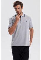 Polera Hombre Piqué Básica Lisa Gris Melange - V