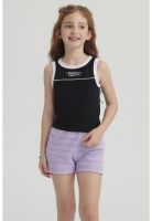 Polera Niña Teen Piping Frontal Negro