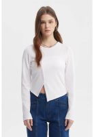 Polera Mujer Corte Diagonal Blanco