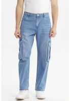 Jeans Hombre Cargo Calce Recto Azul Claro