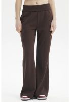 Pantalón Buzo Mujer Flare Café Oscuro