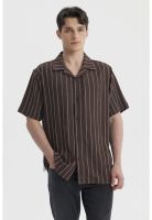 Camisa Hombre Slim Cuello Camisero Café- ll