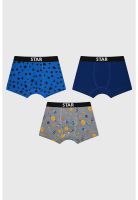Boxer Niño Tripack Liso Azul