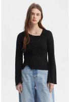 Polera Mujer Asimétrica Botones Negro