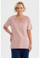Polera Mujer Macramé Palo Rosa
